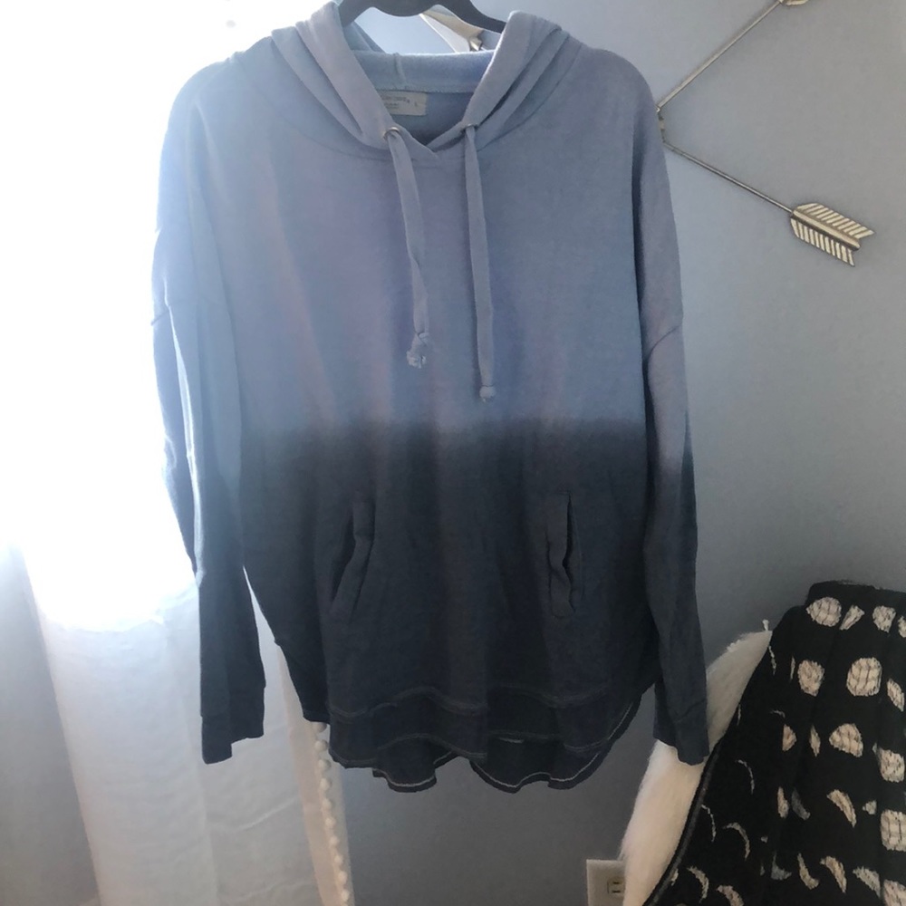 Blue ombré light weight hoodie